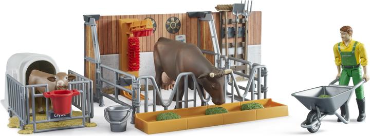 Actual product image Bruder Cow and calf barn with farmer