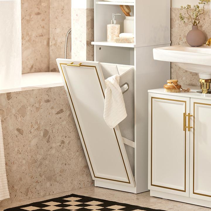 Produktbild SoBuy Hochschrank mit ausklappbarem Wäschesack (33 x 32 x 171 cm)