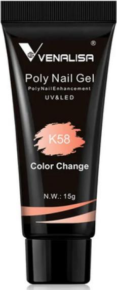 Produktbild Venalisa Poly Gel K58 Rosa Peach Color Change (Nagellacktrockner, Rosa Peach)