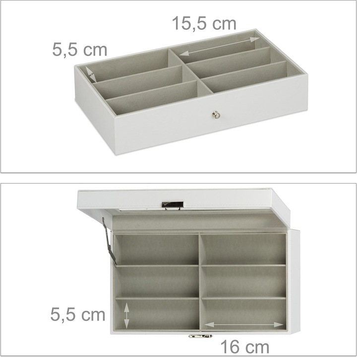 Actual product image Relaxdays Spectacle box white 33.5 x 19.5 x 15.5 cm