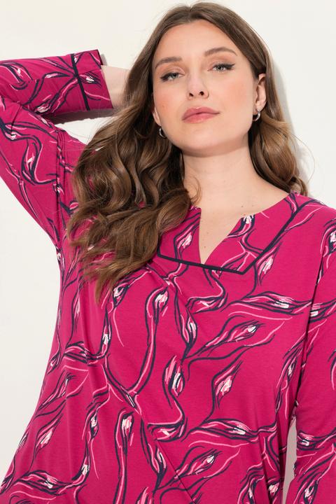 Produktbild Ulla Popken Pyjama, floraler Druck, V-Ausschnitt, Langarm (42, 44)