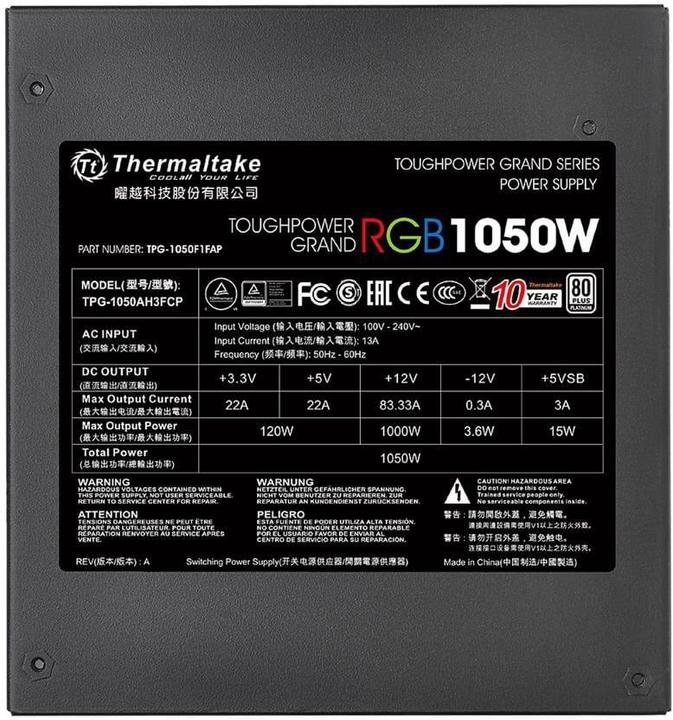 Actual product image Thermaltake ToughPower Grand (1050 W)