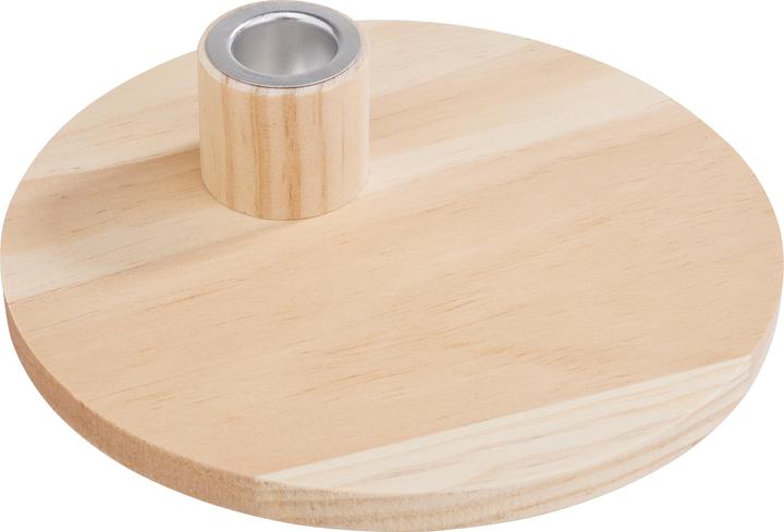 Actual product image VBS Candle holder with decorative plate, raw wood, Ø 16 cm