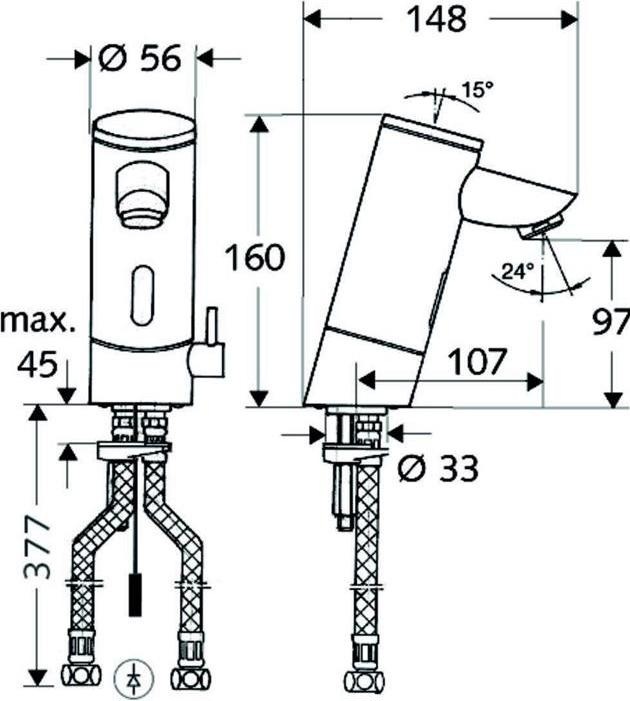 Immagine prodotto Schell PURIS E tipo HD-M rubinetteria elettronica per WC Funzionamento a rete ch alimentatore a spina