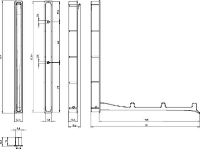 Produktbild Garderobenhaken zum Einlassen klappbar 177mm