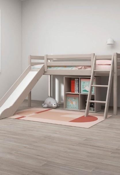 Produktbild Flexa Halbhochbett Leiter Schräg Rutsche Classic Grau (90 x 200 cm)