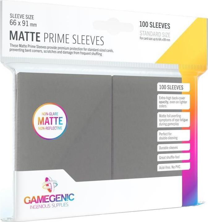 Immagine prodotto Gamegenic GGS10037 - Maniche Matte Prime, grigio scuro (100 maniche)