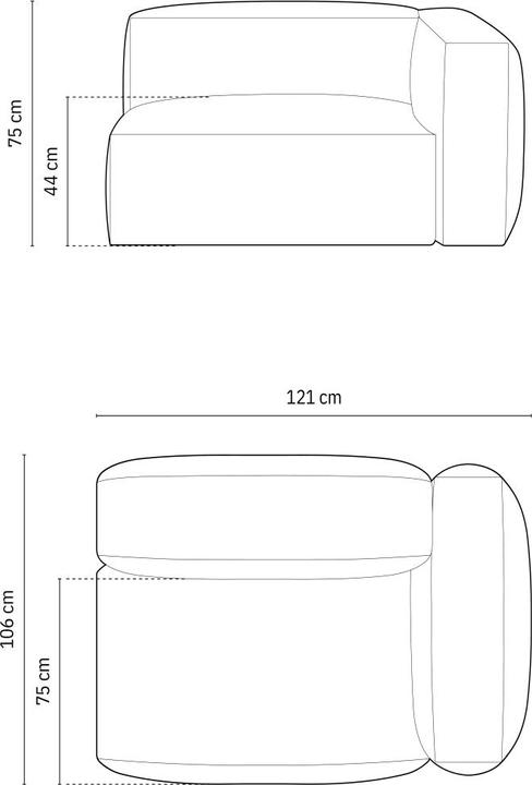 Actual product image Micadoni Modul Right, "Martina", 1 Seat, 121x106x75 Made in Europe (Modular sofa, 1-seater)