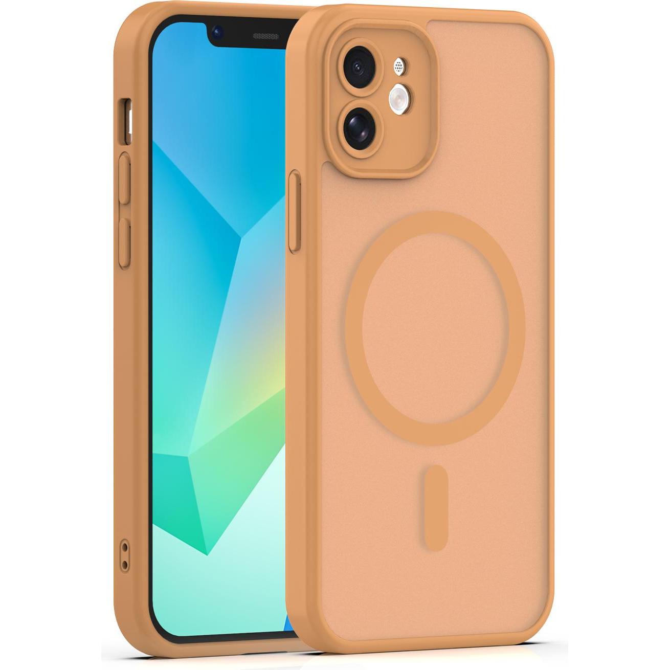 OEM Mag Matt case for iPhone 12 6,1" brown (Apple iPhone 12), Cover smartphone, Marrone