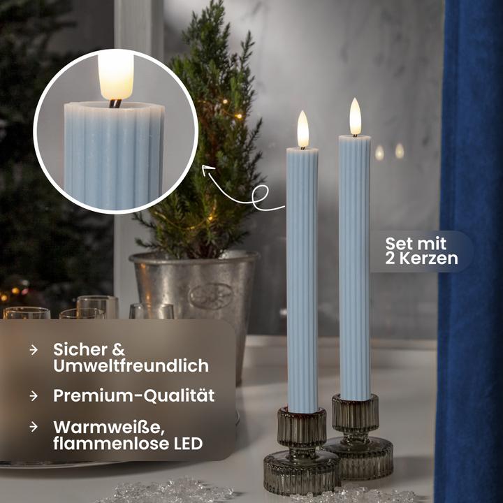 Produktbild Star Trading LED Dinner Kerze 2P Flamme Stripe (2 x)