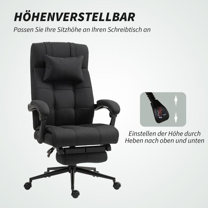 Produktbild Vinsetto Bürostuhl Polyester, Schaumstoff Schwarz