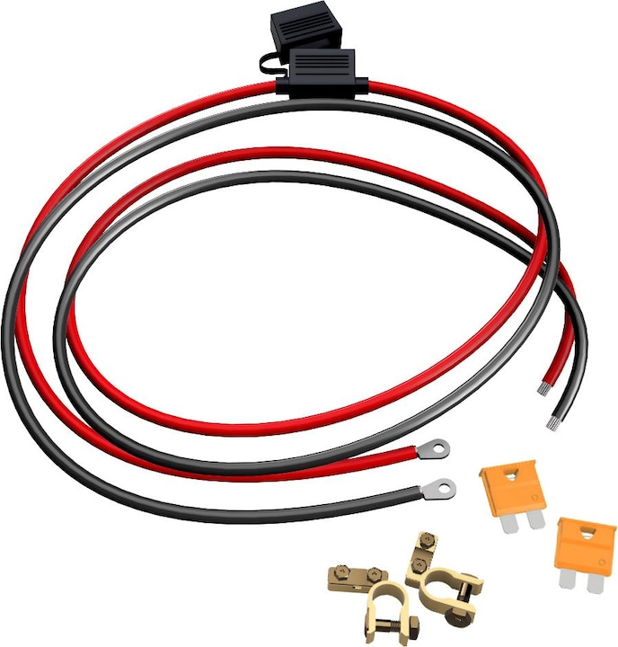Actual product image Offgridtec 1,5m 6mm² Batteriekabel M8 mit Flachsicherungshalter, 40A Sicherung und Polklemmen