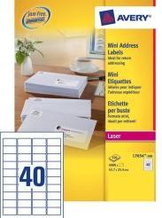 Actual product image Avery Dennison Mini 'tiquette d'adresse laser, 45.7 x 25.4 mm, blanc