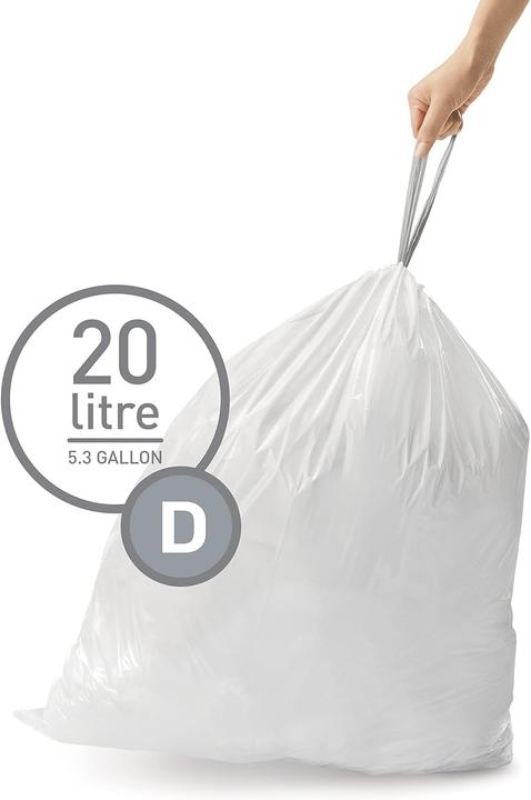 Produktbild Simplehuman 100er Pack Müllbeutel mit Kordelzuggriffe (100x, 20 l)