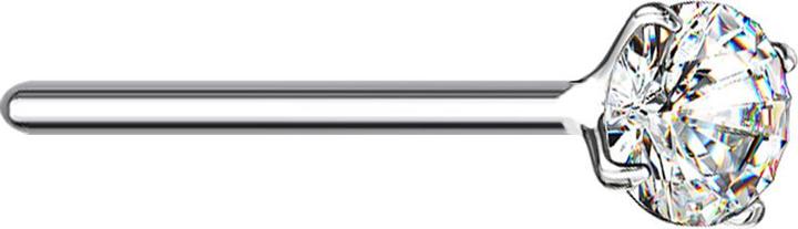 Immagine prodotto Star Piercing Nasenstecker biegen silber runder Kristall silber gefasst (senza ottone, Argento 925)