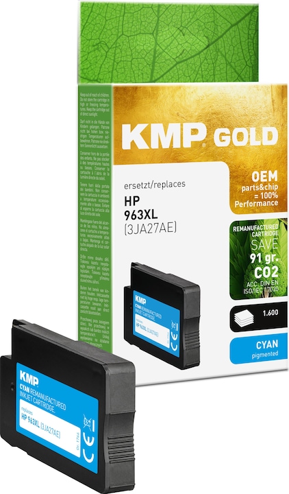 Produktbild KMP Tintenpatrone cyan kompatibel mit HP 3JA27AE 963 XL (C)