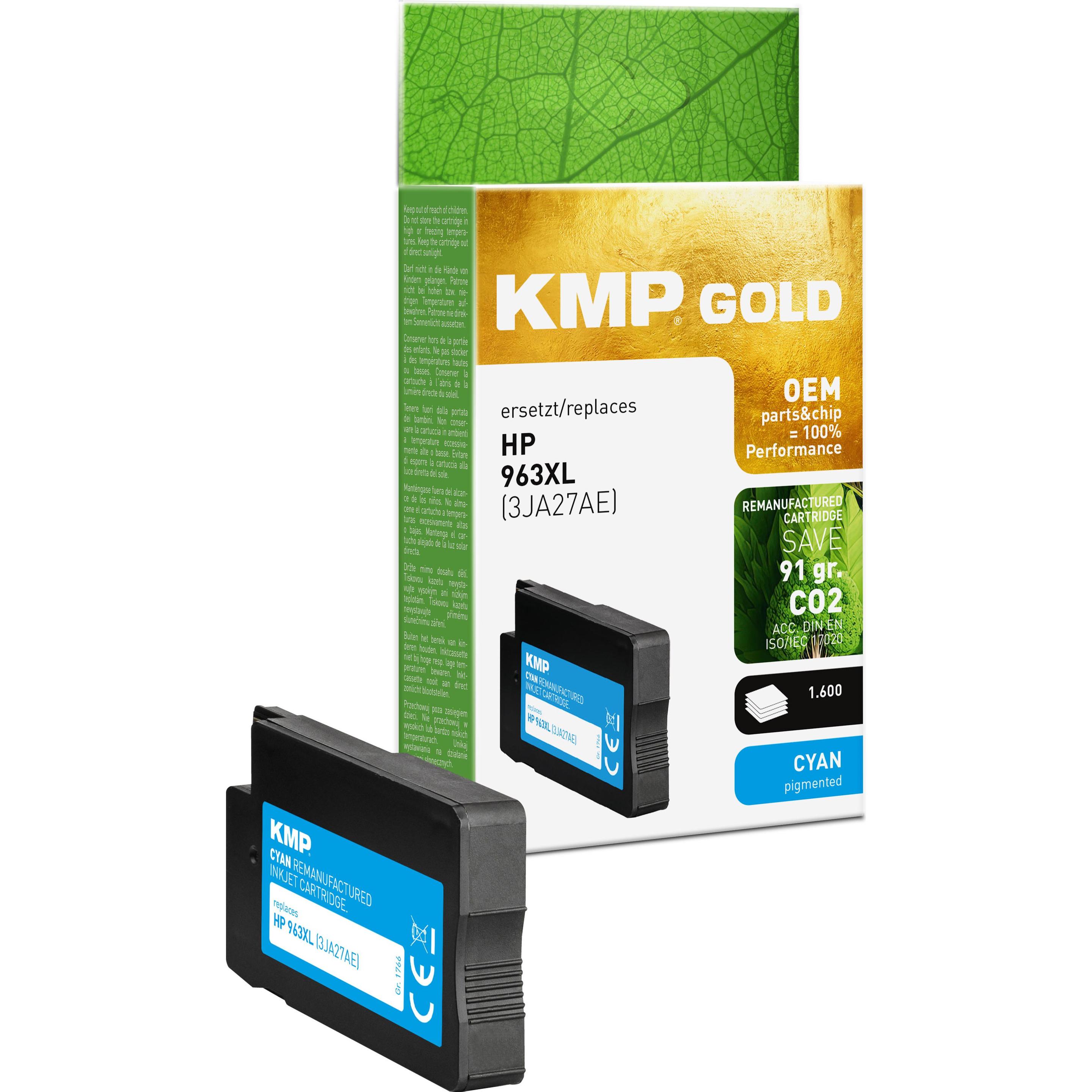KMP, Druckerpatrone, Tintenpatrone cyan kompatibel mit HP 3JA27AE 963 XL