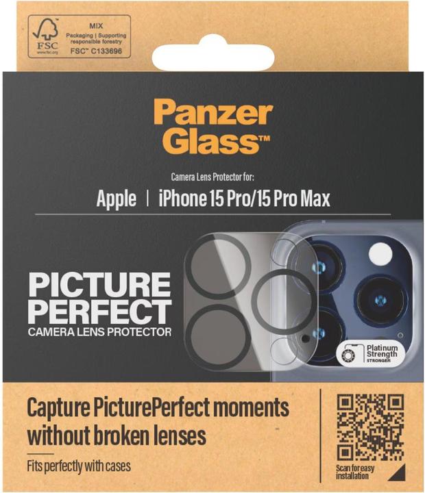 Actual product image PanzerGlass PicturePerfect Camera Lens Protector iPhone 15 Pro & Pro Max (1 Piece, Apple iPhone 15 Pro Max, Apple iPhone 15 Pro)