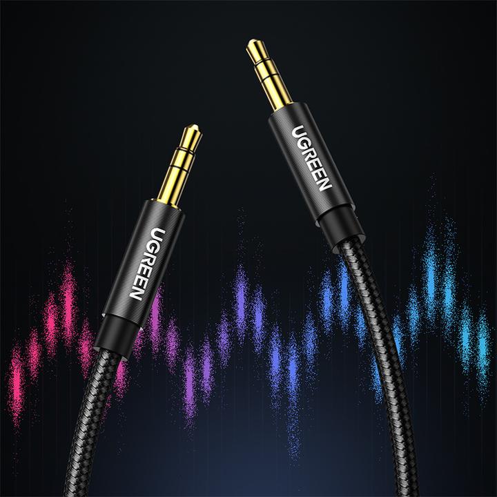 Produktbild Ugreen AV112 Mini jack cable 3.5mm AUX 2m (black) (2 m)