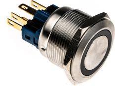 Produktbild RS PRO Switch Pushbutton Stainless Green ring