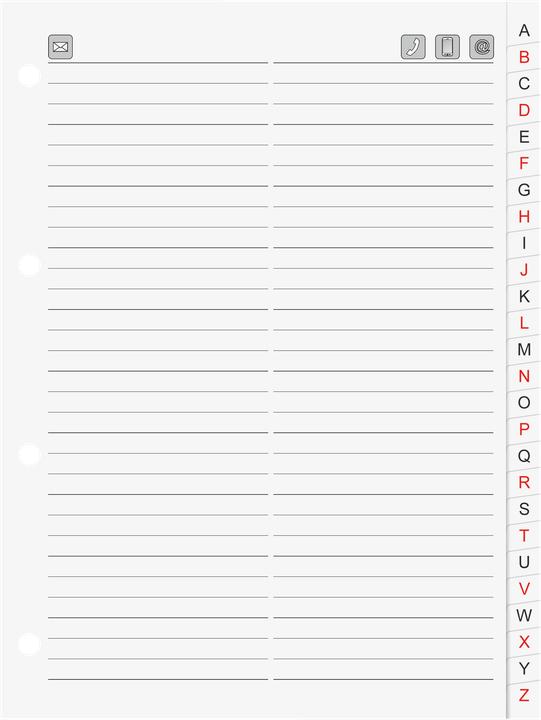 Brunnen Répertoire téléphonique de rechange A5 26 pièces blanc