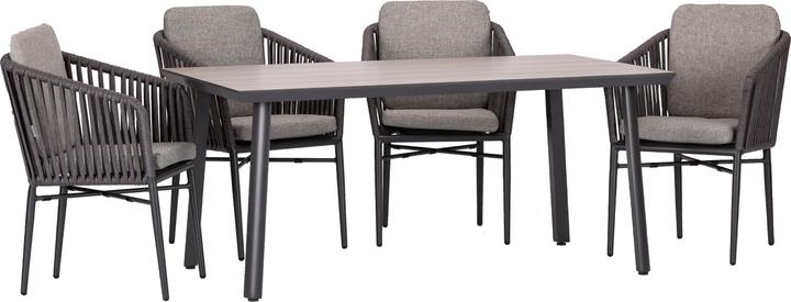 Acamp Set 4x MANHATTAN Armsessel + 1x BIARRITZ Tisch