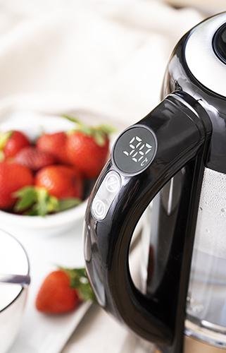 Actual product image Adler AD 1285 Electric, 2200 W, 1.7 L, Glass / Stainless steel, 360 ° rotational base, Gray (1.70 l)