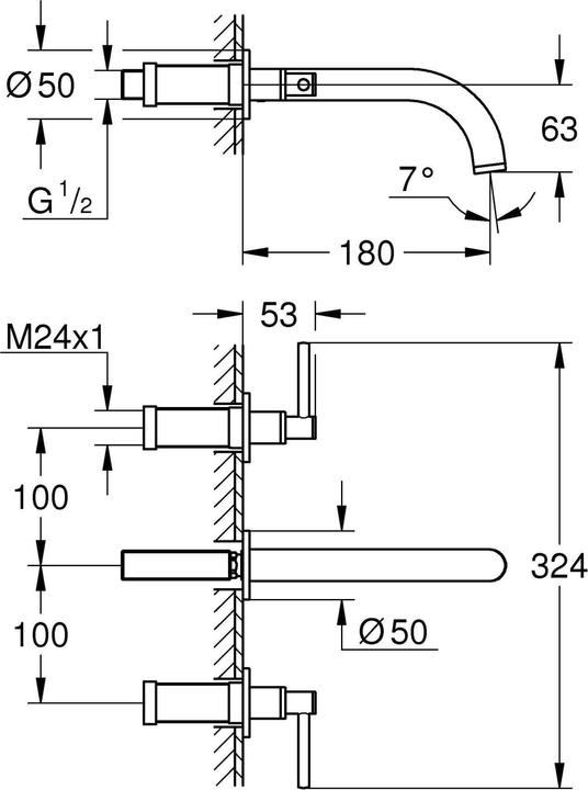Image du produit Grohe Atrio Mélangeur de lavabo 3 trous