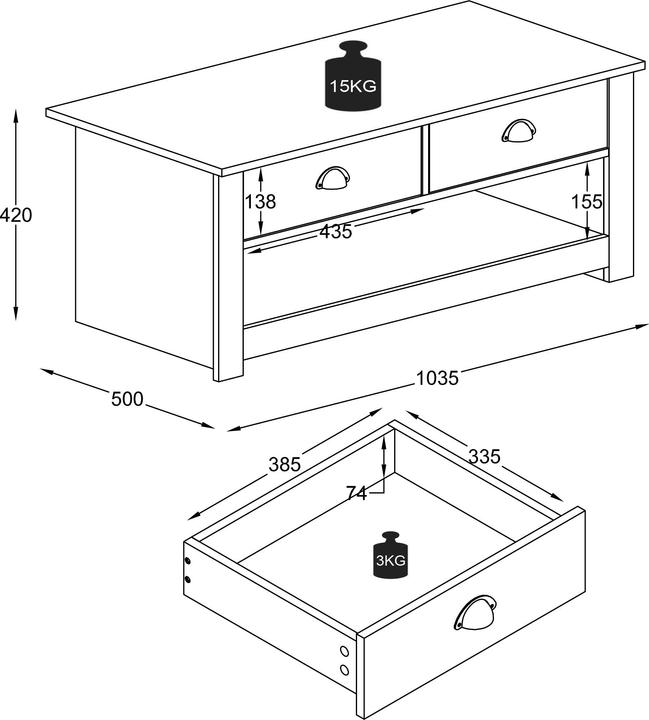 Produktbild VCM Balusa (104 x 50 x 42 cm)