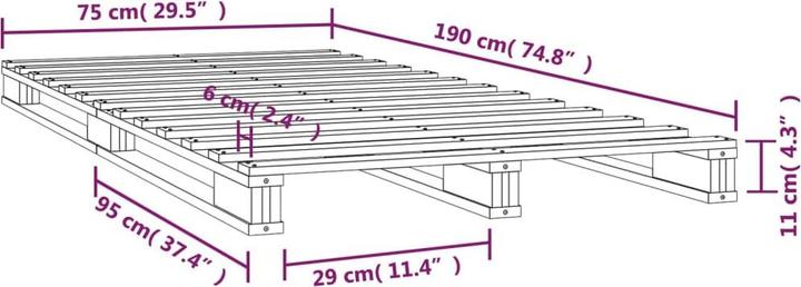 Actual product image vidaXL Palettenbett (75 x 190 cm)