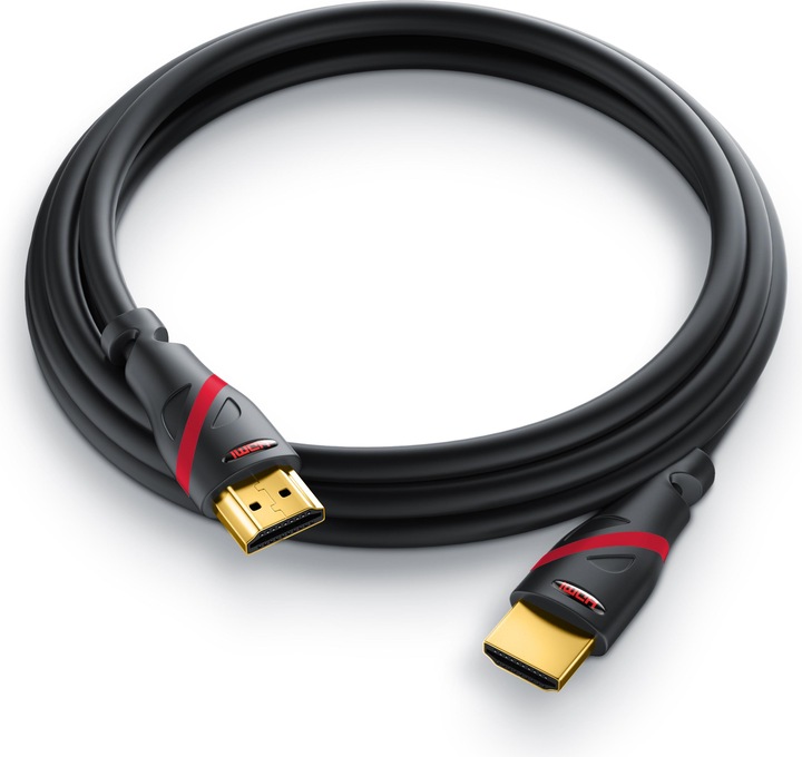 Actual product image CSL HDMI cable 2.0b - 4k 60Hz Ultra HD - Ethernet - Highspeed - Full HD - 3D - ARC - 3 x shielded (2 m, HDMI)