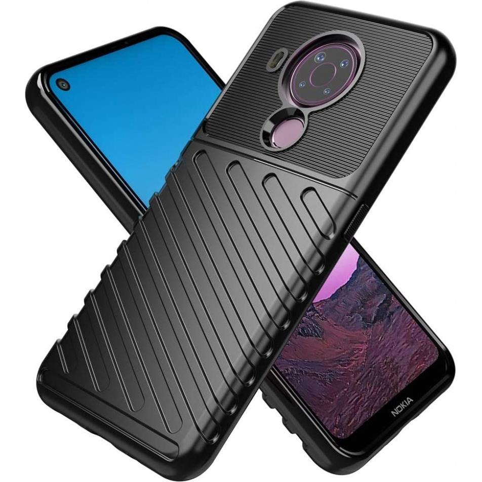Screenguard Nokia 5.4 SpaceCase Impact-Resistant Hülle (Nokia 5.4), Smartphone Hülle, Schwarz