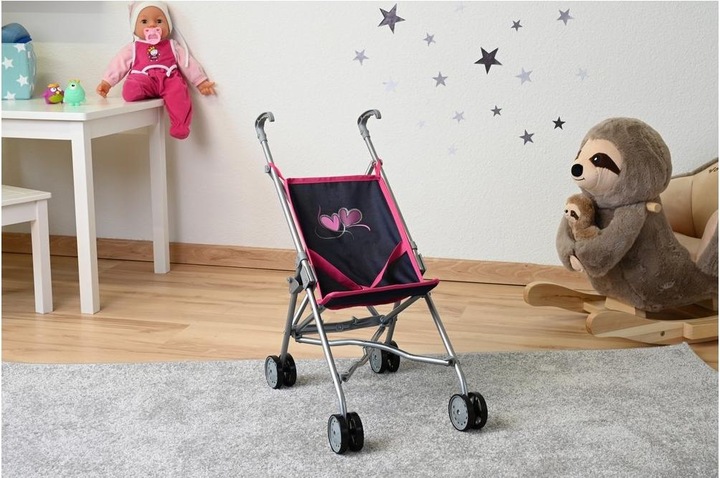 Image du produit Knorrtoys Poussette de poupée Sim - flying hearts blue pink