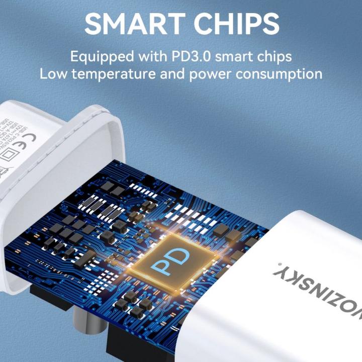 Produktbild Wozinsky WGWCW USB-A USB-C 20W Wandladegerät – Weiss (20 W, 2 Ports)