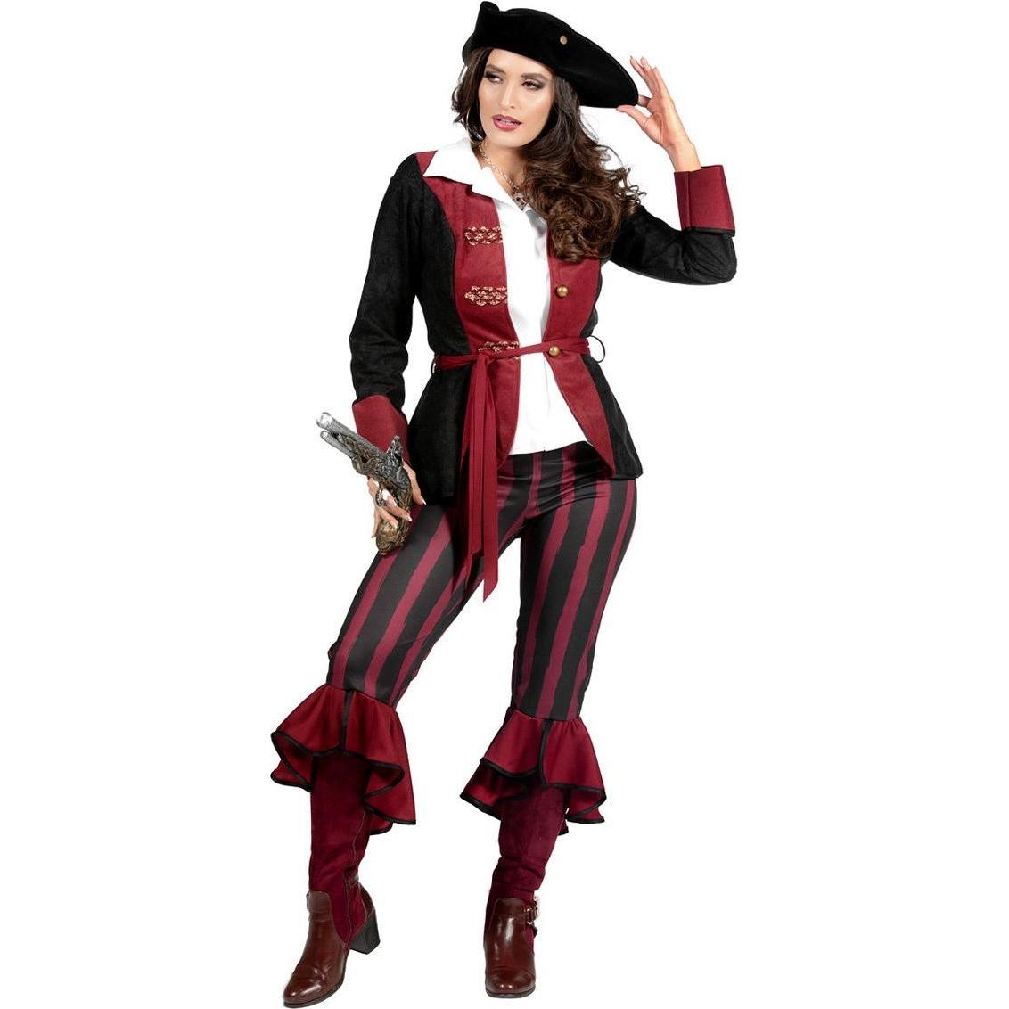 Metamorph Piratenoutfit weinrot für Frauen (46)