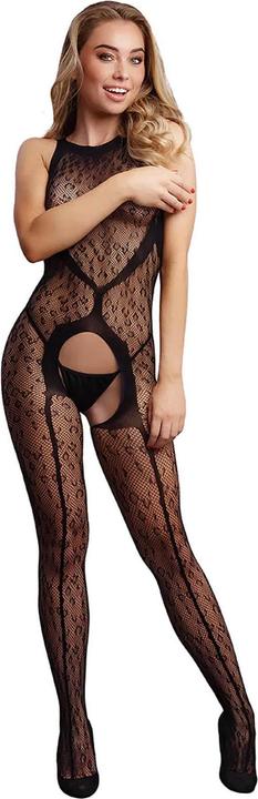 Le Désir Crotchless Leopard Bodystocking (One size)