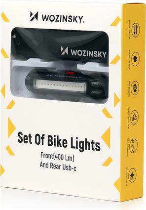 Productafbeelding Wozinsky WSBLB2 USB-C Fahrradlicht-Set vorne (400 lm) und hinten, Schwarz (400 lm)