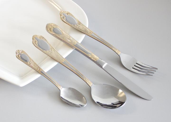 Produktbild Karcher Besteckset Boston 72-teilig, Edelstahl, dekorvergoldet (1 Stück, Gabel, Löffel, Messer)