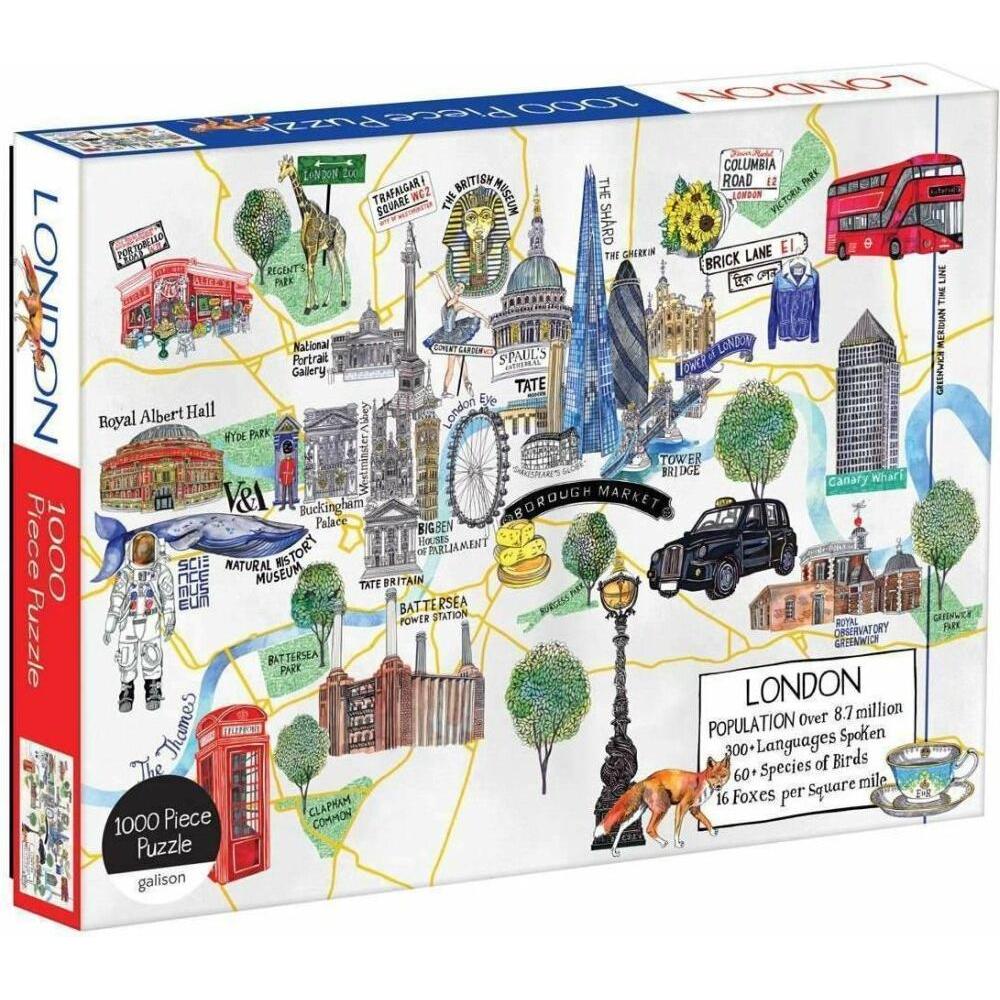 Thumbnail - Galison Puzzle Karte von London 1000 Teile (1000 Teile)