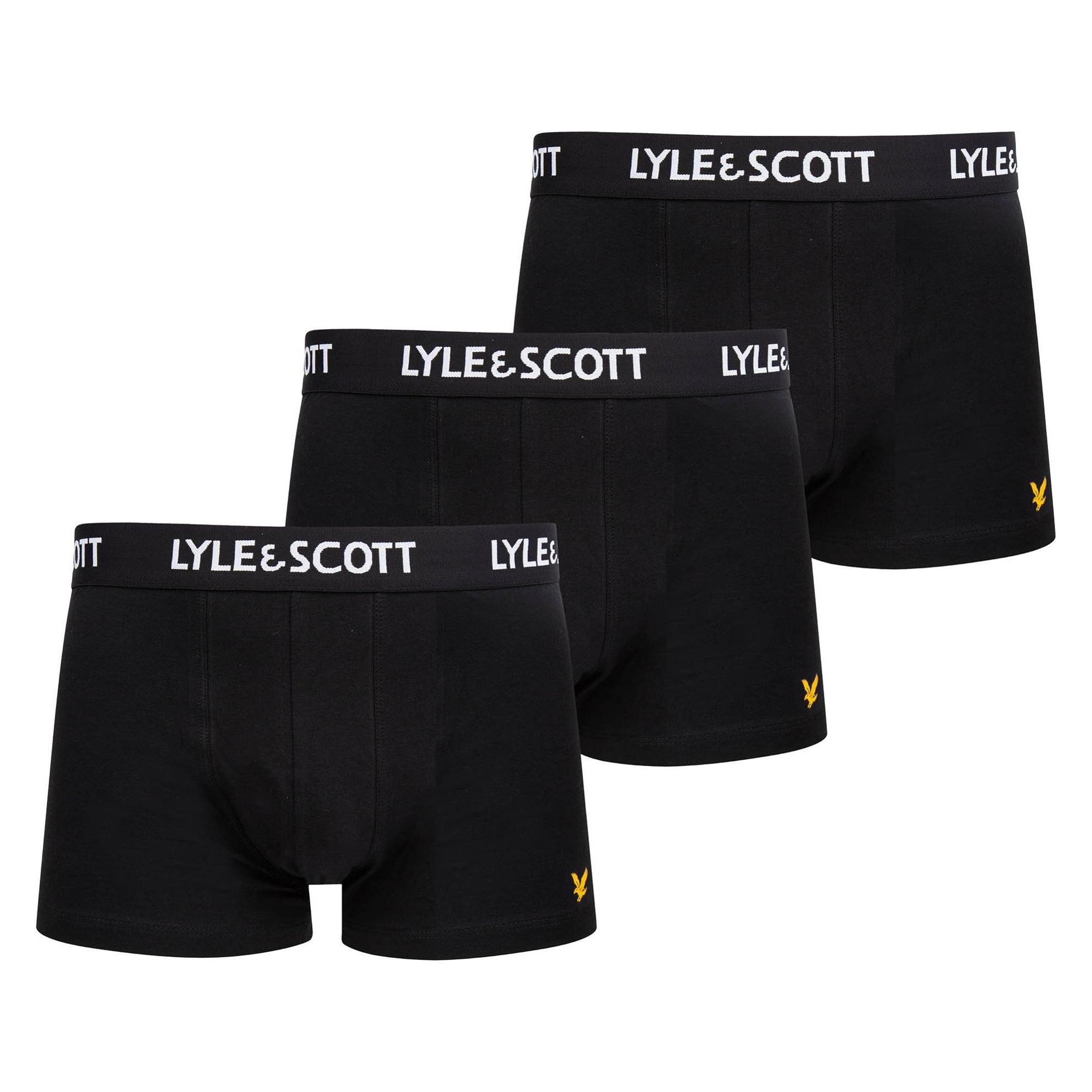 Lyle And Scott, Herren, Unterhosen, Boxershort Casual Stretch Barclay, Schwarz, (Xxl, 3er Pack)