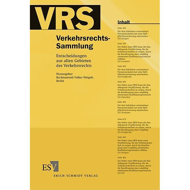 Verkehrsrechts-Sammlung (VRS) Band 113, Fachbücher