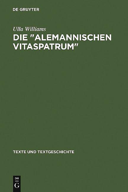Produktbild Die " Alemannischen Vitaspatrum " (Deutsch, U. Williams, 1996)