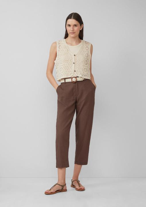 Actual product image S.Oliver Hose Cropped Chino aus Leinenmix mit geflochtenem Gürtel (36)