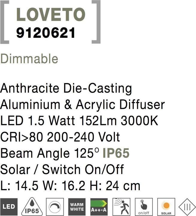 Productafbeelding Nova Luce Loveto (152 lm, IP65)