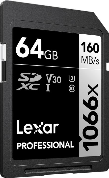 Actual product image Lexar PRO 1066x R160/W70 64GB U3 V30 UHS-I (64 GB, SDXC, U3, UHS-I)
