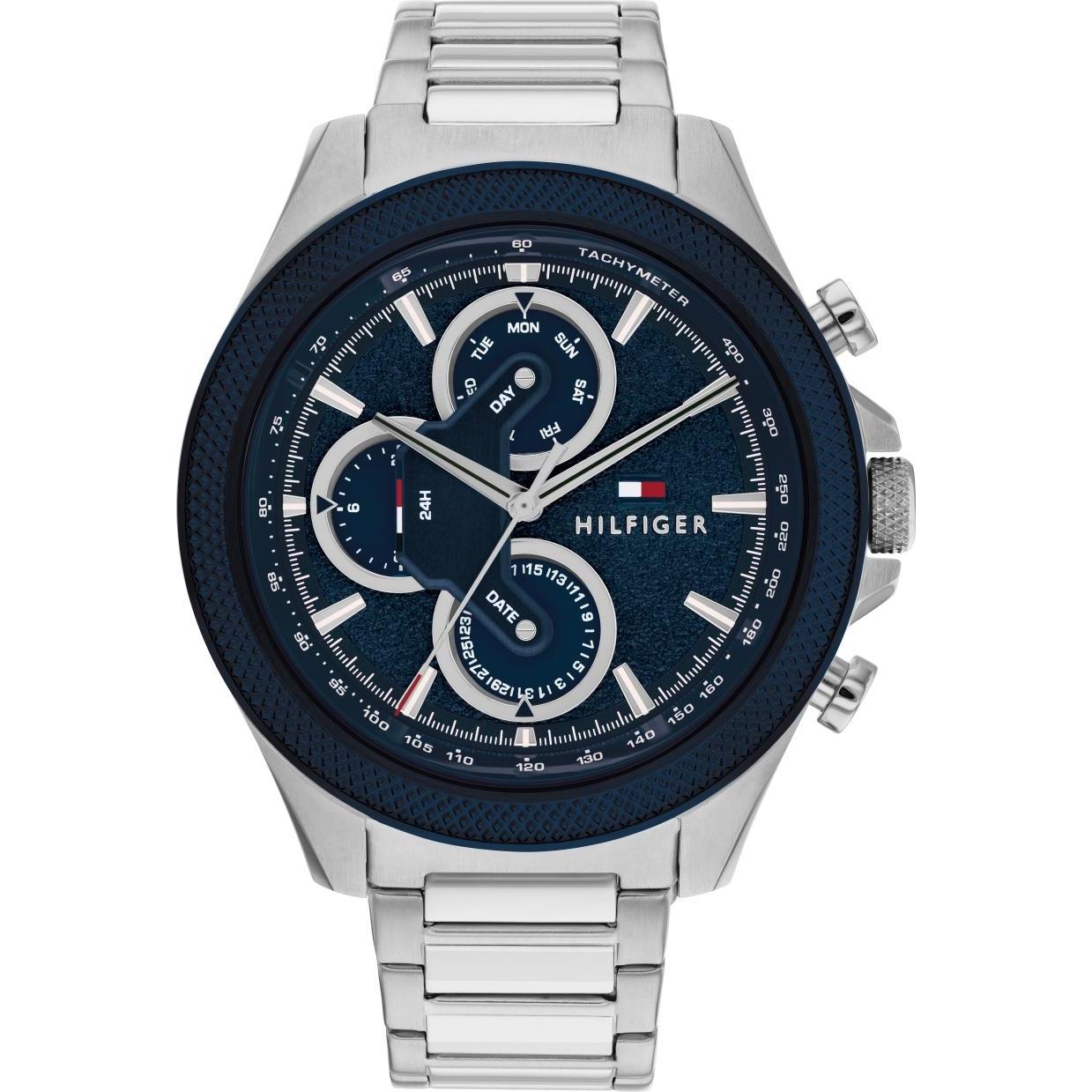 Tommy Hilfiger, Armbanduhr, Clark, Silber, (Analoguhr, 46 mm)