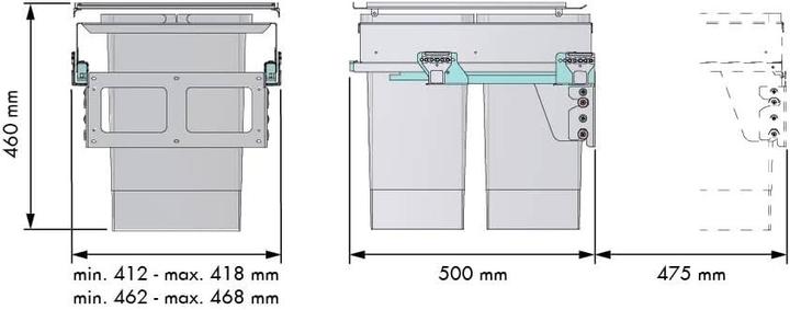 Immagine prodotto Menage Confort Cestino estraibile con apertura automatica per mobili da cucina (24 l)
