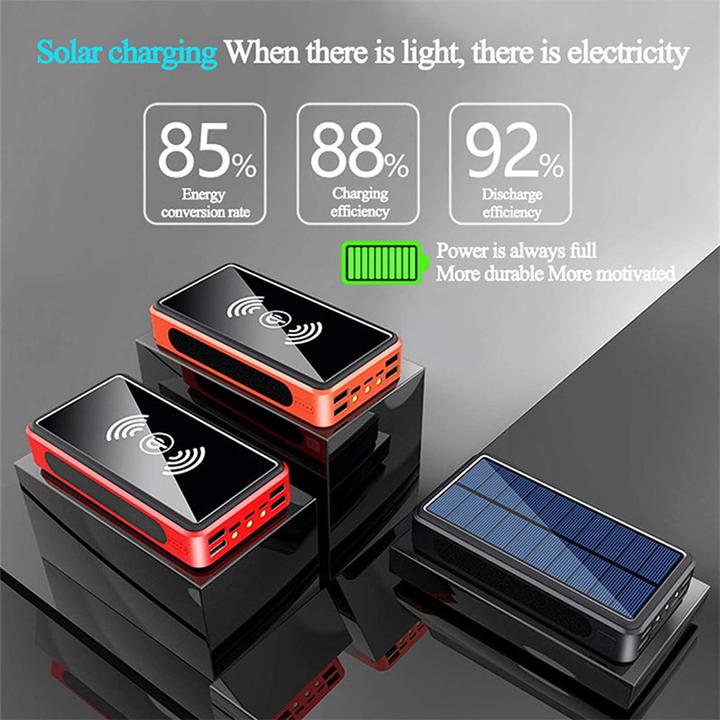 Actual product image PhoneLook Solar Power Bank Qi Ultra Capacity 80000 mAh wireless external battery (80000 mAh)