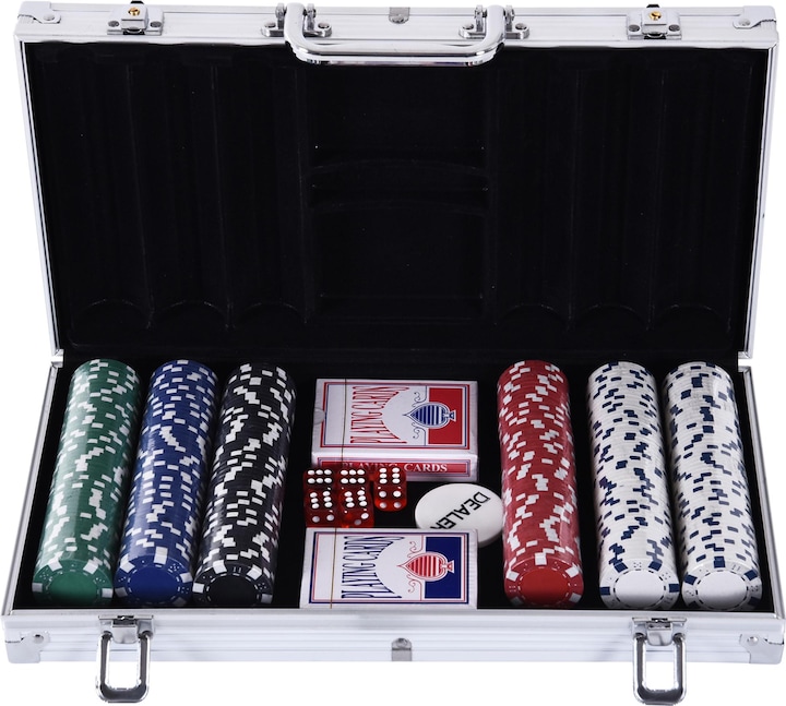 Actual product image Homcom Poker case with 300 chips (English, German)