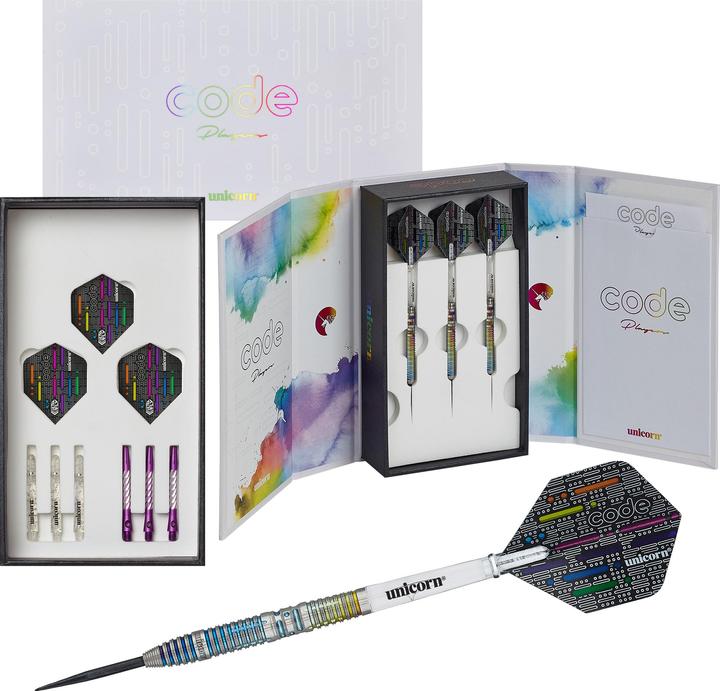 Actual product image Unicorn Jeffrey de Zwaan Code Players Steel Dart (23 g)